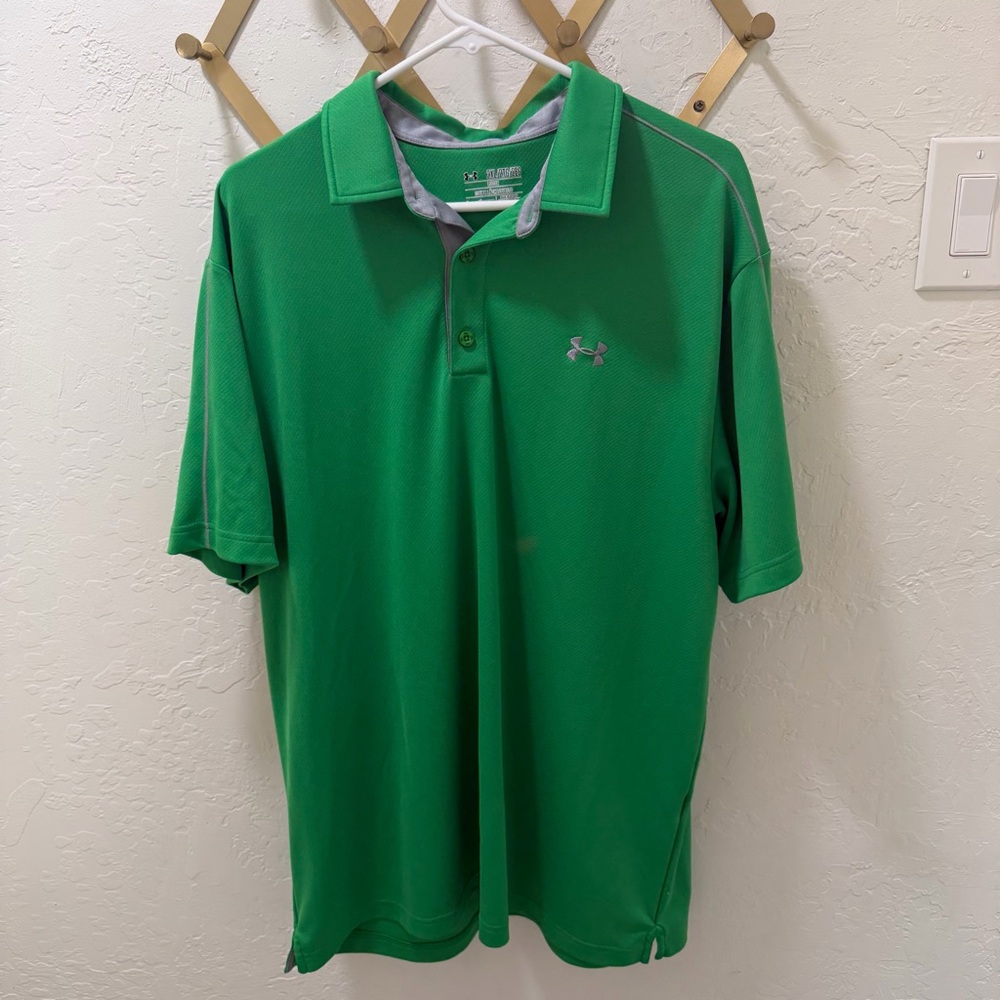 Under Armour Men's Green Polo Shirt 2XL